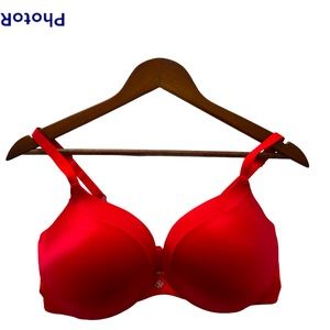 VICTORIAS SECRET -Cherry Red🍒-Very Sexy Pushup Bra- Sz 34DD-LIKE NEW, Worn Once